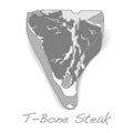 Raw T-bone vectoron white background