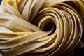 Raw Tagliatelle / Uncooked Pasta or Spaghetti. Royalty Free Stock Photo