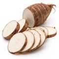 Raw Taro and Sliced