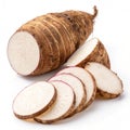 Raw Taro and Sliced Royalty Free Stock Photo