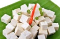 Raw tofu cut in dices Royalty Free Stock Photo