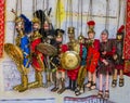Traditional sicilian puppets with metal knight armor