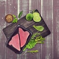 Raw tuna fillet Royalty Free Stock Photo