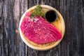 Raw tuna fillet with soya sauce