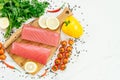 Raw tuna fish fillet meat Royalty Free Stock Photo