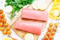 Raw tuna fish fillet meat Royalty Free Stock Photo