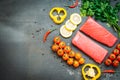 Raw tuna fish fillet meat Royalty Free Stock Photo