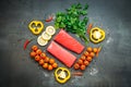 Raw tuna fish fillet meat Royalty Free Stock Photo