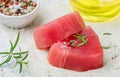 Raw Tuna fish steaks Royalty Free Stock Photo