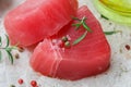 Raw Tuna fish steaks Royalty Free Stock Photo