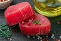 Raw Tuna fish steaks Royalty Free Stock Photo