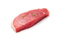 Raw tuna steak isolated, Red sea fish fillet, fresh tuna filet, seafood sashimi, bluefin piece, akami Royalty Free Stock Photo