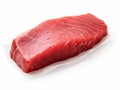 Raw tuna steak isolated, Red sea fish fillet, fresh tuna filet, seafood sashimi, bluefin piece, akami Royalty Free Stock Photo