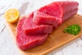 Raw tuna steak