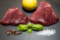Raw tuna steaks Royalty Free Stock Photo