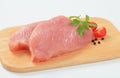 Raw turkey breast steaks Royalty Free Stock Photo