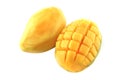 Raw two mango served Royalty Free Stock Photo