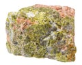 raw unakite mineral isolated on white Royalty Free Stock Photo