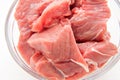Raw uncoocked meat at white background Royalty Free Stock Photo
