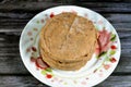 Raw uncooked beef burger ready to be cooked and fried in shallow oil, Fast food, Junk food concept, Home made fast food, selective Royalty Free Stock Photo