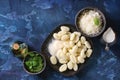 Raw uncooked potato gnocchi Royalty Free Stock Photo