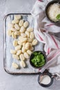 Raw uncooked potato gnocchi Royalty Free Stock Photo