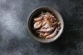 Raw uncooked prawns shrimps