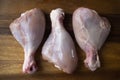 Raw uncooked skinless chicken leg