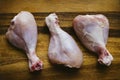 Raw uncooked skinless chicken leg