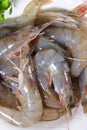 Uncooked unfresh shrimp from supermarket or grocery store Royalty Free Stock Photo