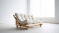 Raw And Unpolished White Futon Sofa With Kawaii Aesthetic