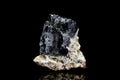 Raw and unrefined galena ore in front of black background Royalty Free Stock Photo