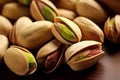 Raw unsalted pistachios nuts, top view