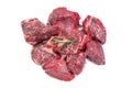 Raw veal in pieces for beef stew bourguignon Royalty Free Stock Photo