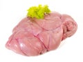Fine Meat - Raw Veal Sweetbread on white Background Royalty Free Stock Photo