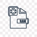 Raw vector icon isolated on transparent background, linear Raw t Royalty Free Stock Photo