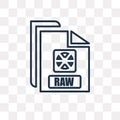 Raw vector icon isolated on transparent background, linear Raw t Royalty Free Stock Photo