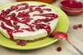 Raw vegan berry cheesecake gluten-free with the frozen raspberry