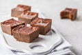 Raw Vegan Chocolate Cake Slices on white background. Royalty Free Stock Photo