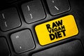 Raw Vegan Diet - subtype of the regular vegan diet, text button on keyboard, concept background Royalty Free Stock Photo