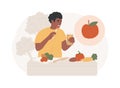 Raw veganism isolated concept vector illustration.