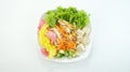 Raw vegetable salad or Asinan Betawi is a traditional food from Indonesia made of cabbage bean sprouts tofu cucumber carrot peanut Royalty Free Stock Photo