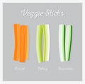 Raw vegetable sticks. Royalty Free Stock Photo