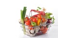 Raw vegetables in basket isolated Royalty Free Stock Photo