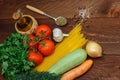 Ingredients for vegetarian pasta Royalty Free Stock Photo