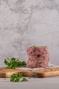 Raw veggie burger with beetroot and white beans Royalty Free Stock Photo