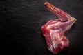 Raw Venison Deer Haunch on Dark Textured Surface Royalty Free Stock Photo
