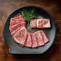 raw wagyu beef slices 1 Royalty Free Stock Photo