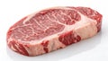 Raw Wagyu Ribeye Steak Isolated on White Royalty Free Stock Photo