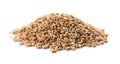 Raw wheat on white background